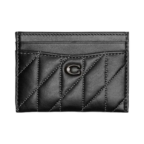 COACH Card Case Кожаный держатель для карт Стандартный Женский Черный