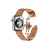 Топ-слой: Телячья кожа  
Цвет ремня: Коричневый  
Застежка: Розово-золотая бабочка