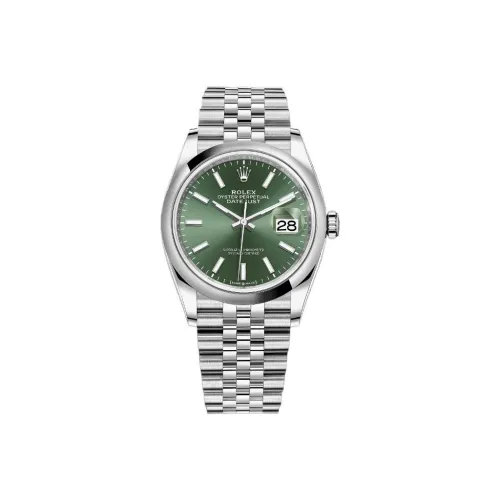 ROLEX Log Series Автоматический Механический Механизм Женские Часы 36 мм Зеленый Циферблат Оистерстил Корпус Оистерстил Ремешок