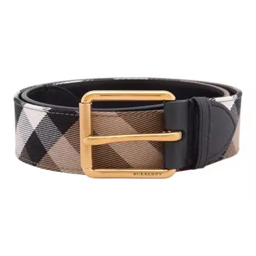 Burberry Красные полосы Шпилька Кожаные ремни Мужской Коричневый Ширина 4CM