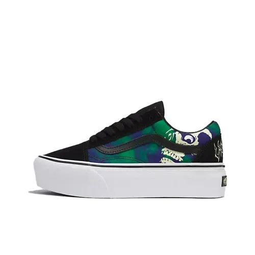 Vans Old Skool Collection Низкие Кроссовки для Скейтбординга Унисекс Черные Зеленые