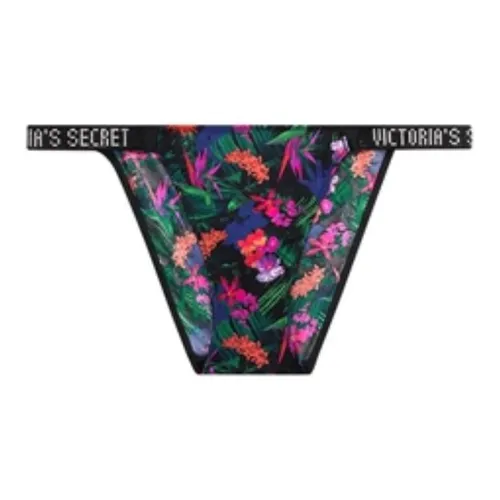 Victoria's Secret Смешанный цвет Тропический с принтом Полностью закрытый Женские трусы-бикини