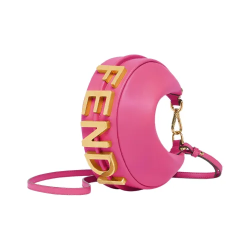 FENDI fendigraphy Кожа Запястье Сумка Мини Женские Розовый