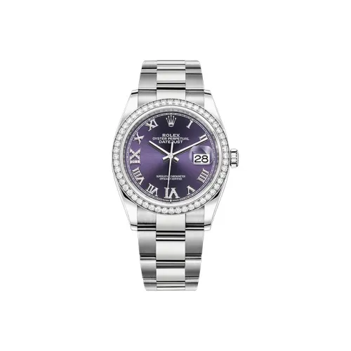 ROLEX Автоматический Механический Movement Унисекс Log Series Часы 36 мм Фиолетовые