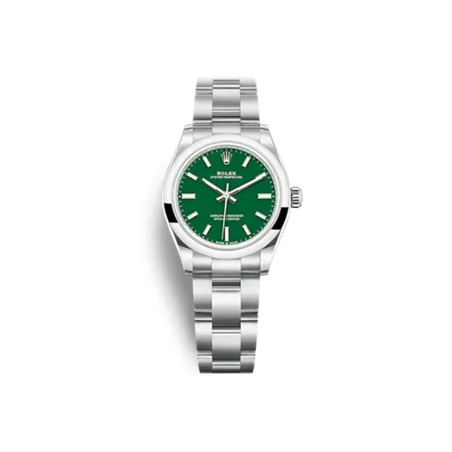 ROLEX Автоматический Механический Movement Женские Oyster Perpetual Часы 31 мм Зеленые