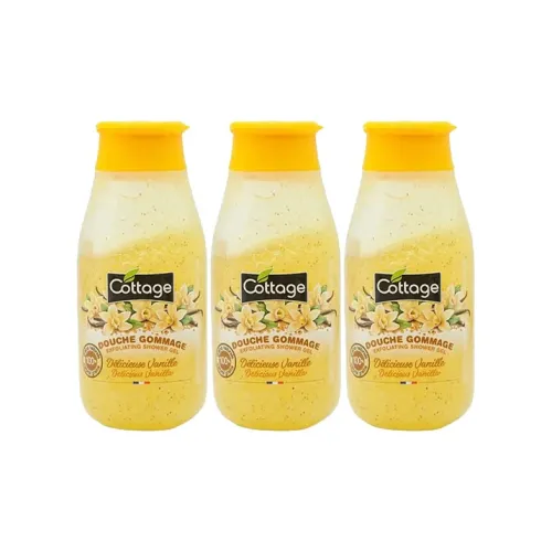 Cottage Французский Ванильный Отшелушивающий Гель для душа 50 мл*3
