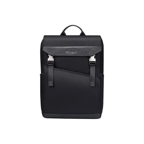 Hush Puppies Ткань с коровьей кожей Ноутбук Сумка Рюкзак Средний Мужской Черный