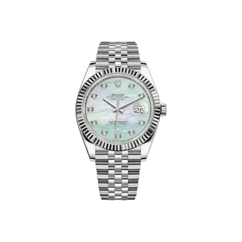 ROLEX Log Series Автоматический Механический Часы Мужские 41 мм Белый Циферблат Оболочка из Оистерстел Ремешок из Оистерстел