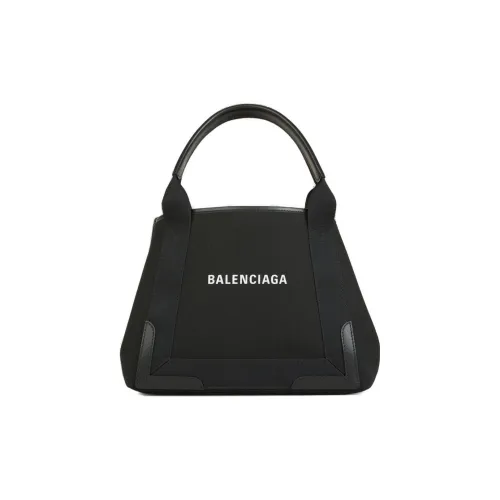 Balenciaga Хлопок Телячья Кожа Тоут Сумка Сумка для покупок Сумка Женская Черная