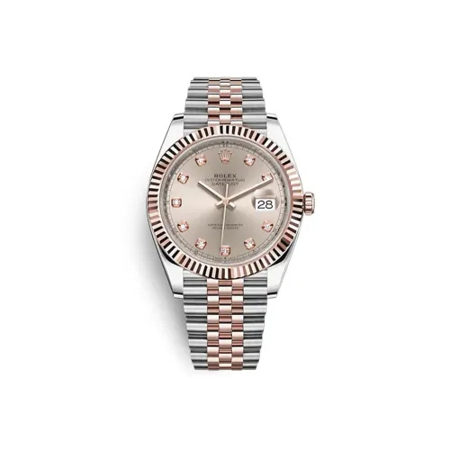 ROLEX Автоматический Механический Часы для Мужчин из Серии Log, 41 мм, Розовые