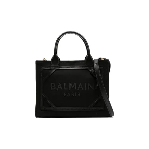 BALMAIN B Army Холст и Кожа Комбинированная Сумка Маленькая Женская Черная