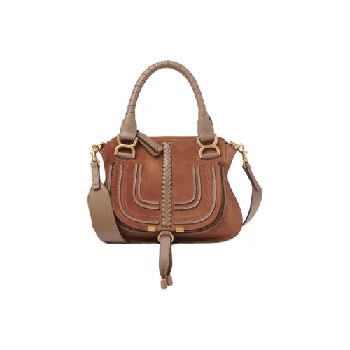 Chloe Marcie Замша Телячья кожа Сумка через плечо Сумка Маленькая Женская Охра