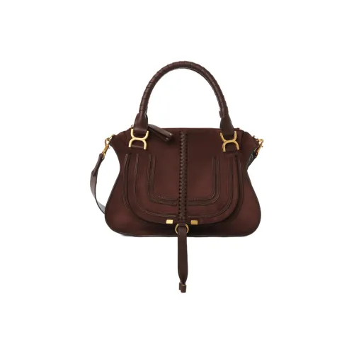 Chloe Marcie Suede Calfskin One Shoulder Bag Regular Women's Burgundy