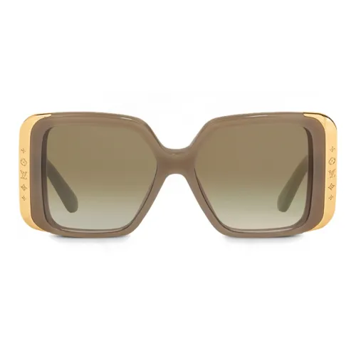 LOUIS VUITTON Металл Нерегулярная форма Солнцезащитные очки Женские Коричневый