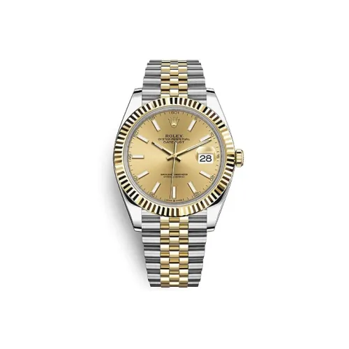 ROLEX Log Series Автоматический Механический Механизм Мужские Часы Часы 41 мм Золотой Циферблат Оистерстел Корпус Стальной Ремешок