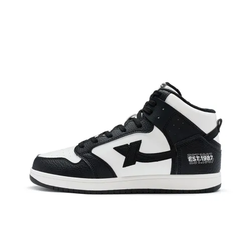 XTEP Slip-on Resistant High Top Скейтборд Кроссовки Мужские Черный Парусный Белый
