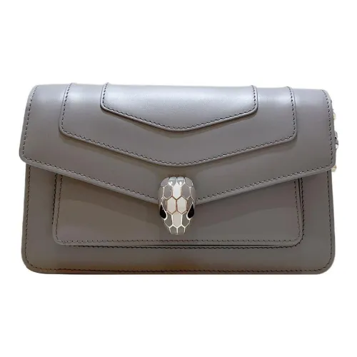 BVLGARI Serpenti Forever Телячья кожа Сумка через плечо Сумка на плечо Женская Серый