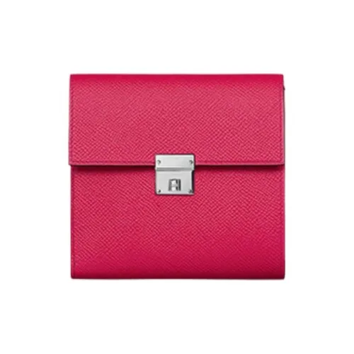 HERMES Clic Epsom Телячья кожа Кошелек Женские I6 Розовый Extreme Розовый