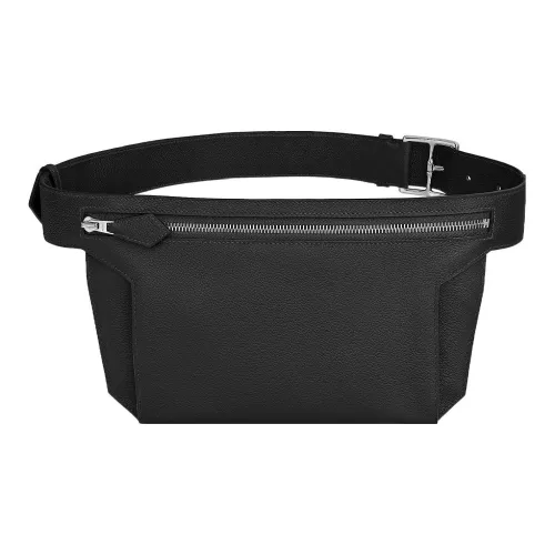 HERMES Ultrapla Коровья кожа Togo Бананка Мужской 89 Черный