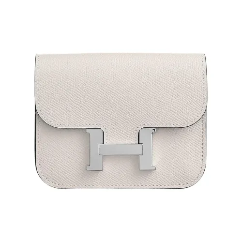 HERMES Constance Slim Эпсомская кожа Ручная сумка через плечо кошелек-бананка Women's White