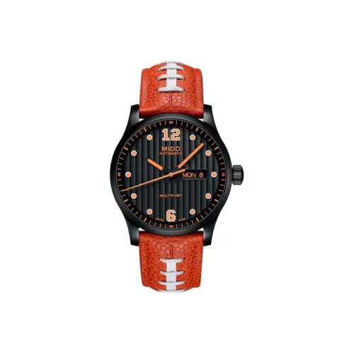 Mido Helm Автоматический Механический Механизм Мужские Часы 42 мм Черный Циферблат Корпус из Нержавеющей Стали Кожаный Ремешок