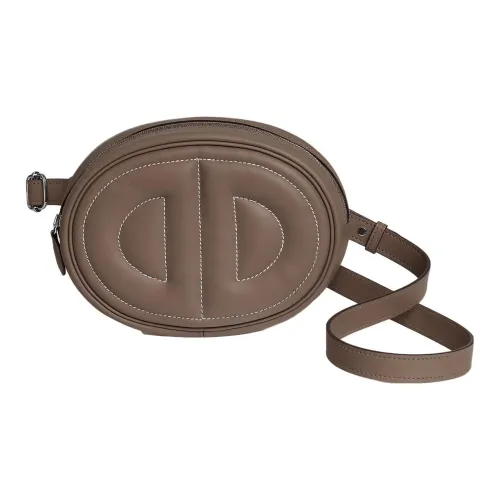 HERMES In The Loop Swift Кожа Свиной нос Сумка Ручной Через плечо Бананка Женские 18 этуп слоново-серый