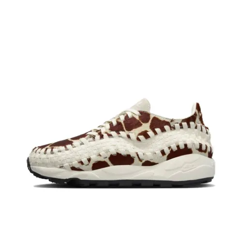 nike Footscape Ткани вязаные Натуральный And Коричневый Slip-resistant Низкий Топ Повседневная обувь Женские Белый Коричневый