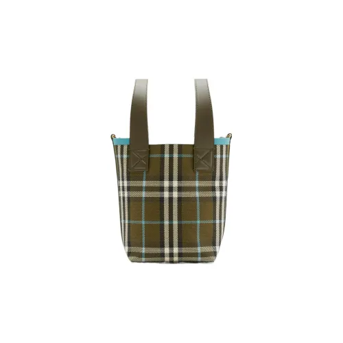 Burberry Хлопок Холст Сумка Сумка-тоут Сумка для покупок Сумка через плечо Сумка мини Женская Оливково-зеленый