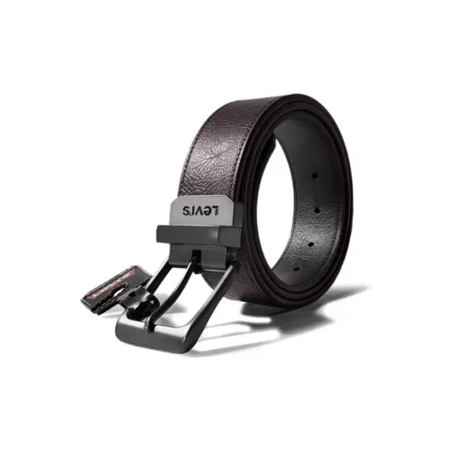 Levis Двойной Sided Украшение Шпилька Кожаные ремни Мужской Черный коричневый Ширина 3,7CM