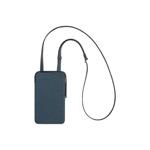 HERMES Hac A Bo Epsom Телячья кожа Чехол для телефона Женские 7P BLEU DE Prusse Прусский синий