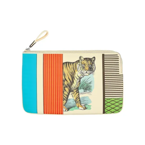 HERMES Carre Pocket Swift Телячья кожа Кошелек для монет Клатч Женский Серый Белый