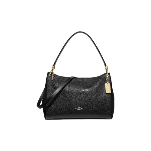 COACH Mia Кожа с Замшей Портативная Сумка через плечо Сумка на плечо Женская Черная