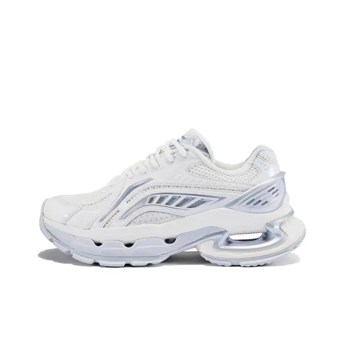 LiNing Furious Rider BOW Амортизаторы Slip-resistant Низкий Топ Casual Женские Экрю