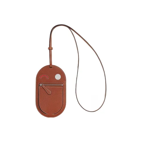 HERMES In The Loop Mysore Шевро Свиной нос Корзинка-сумка Чехол для телефона Большой Женские Медный Красный