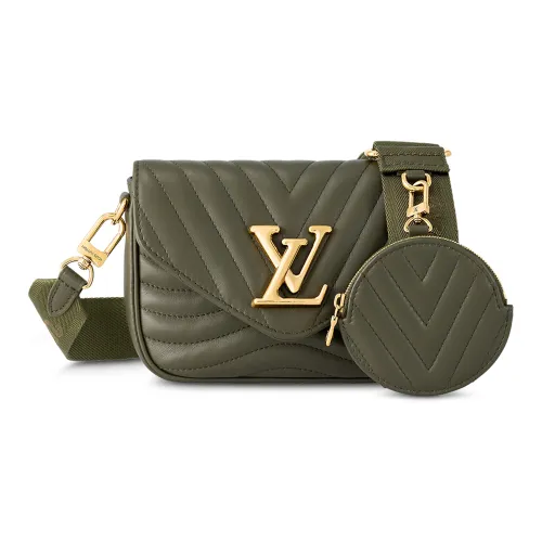 LOUIS VUITTON New Wave Телячья кожа Сумка через плечо Женская Хаки зеленый