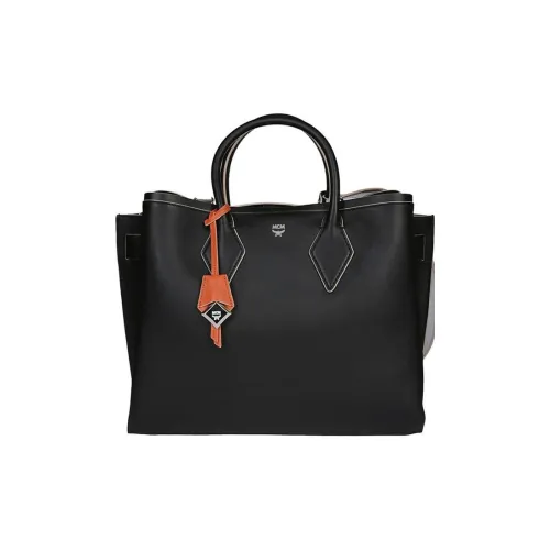 MCM Кожа Тоут Сумка Сумка для покупок Сумка Сумка через плечо Женская Черная