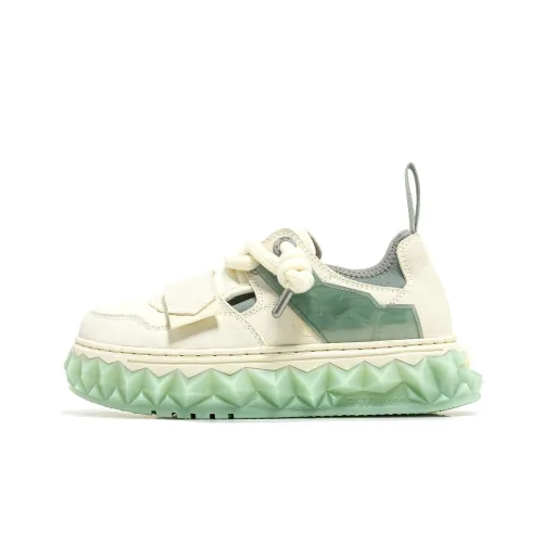 OETZI Slip-resistant Abrasion-resistant Low-top Skateboard Shoes Unisex Green ОЕЦИ Антислип Резистентный Низкий Топ Скейтборд Кроссовки Унисекс Зеленый