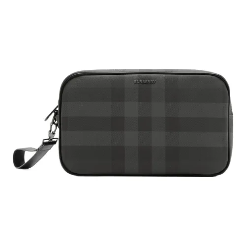Burberry Искусственная кожа с хлопком сумка для хранения мужская угольно-серый