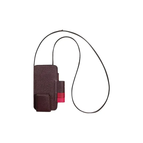 HERMES Epsom Телячья кожа Одно плечо Через плечо Чехол для телефона Женские Седло Красный