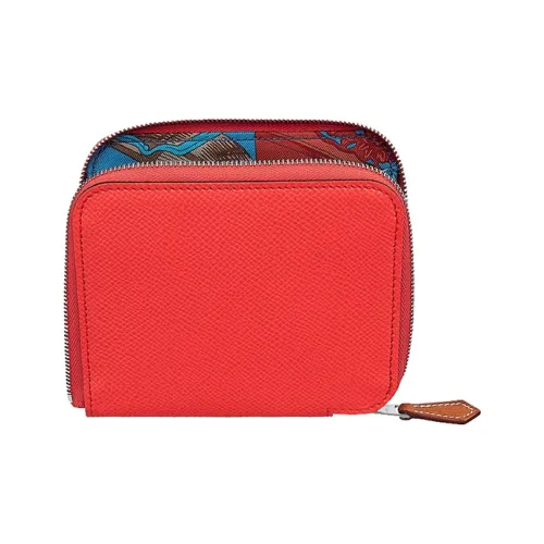 HERMES Silk'In Epsom Телячья кожа Монета Кошелек Кошелек Женские Апельсин