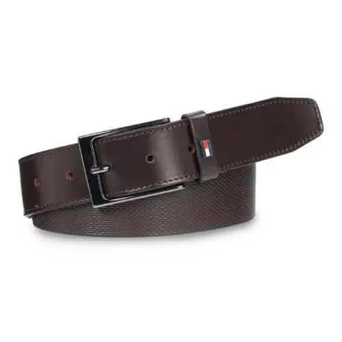 Tommy Hilfiger Логотип бренда застежка-липучка кожа ремни мужской коричневый ширина 3,5 см