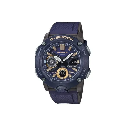 Коллекция CASIO коллекция SHOCK кварцевый механизм смольный ремешок мужские часы синий циферблат GA 2000 2APR