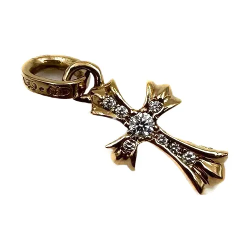 Chrome Hearts Белый циркон Подвески Женские Золото