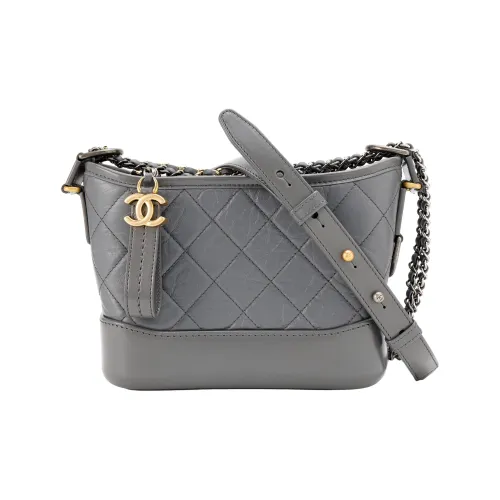 CHANEL 22A Early Autumn Телячья кожа Сумка через плечо Маленькая Женская Серебристая Коробка Серого цвета