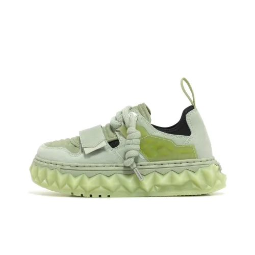 OETZI Slip-resistant Abrasion-resistant Low-top Skateboard Shoes Unisex Gray Green ОЕЦИ Антислип Резистентный Низкий Топ Скейтборд Кроссовки Унисекс Серый Зеленый