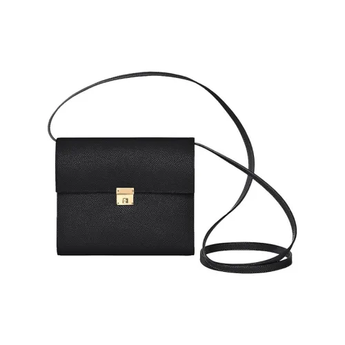 HERMES Clic Epsom Телячья кожа Сумка через плечо Женская 89Noir Черный