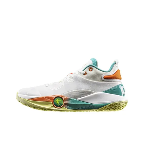 QIAODAN Battle Blade 6PRO Амортизация Износостойкие Высокие Баскетбольные Кроссовки Мужские Белый Оранжевый