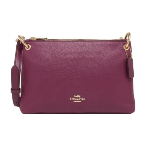 COACH Mia Pebble Кожа Сумка через плечо Женская Фиолетовая