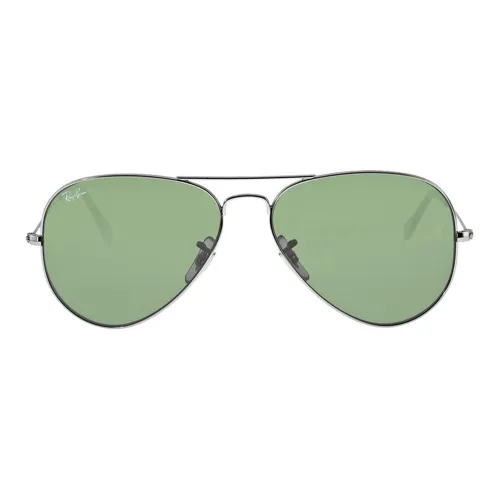 RayBan Металл Aviator Солнцезащитные очки Унисекс Серебряный