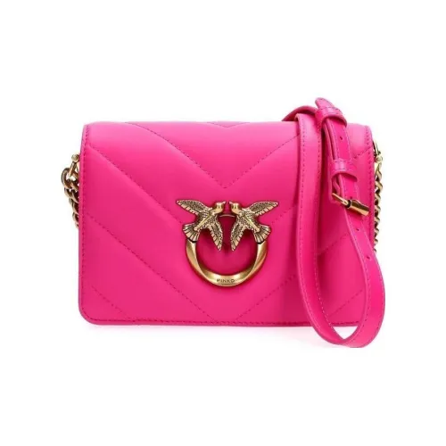 PINKO Click series Телячья кожа Сумка через плечо Сумка на плечо Женская Фуксия